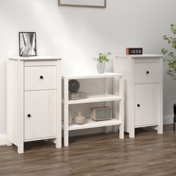 Side cabinets, 2 pcs., white, 40x35x80cm, solid pine