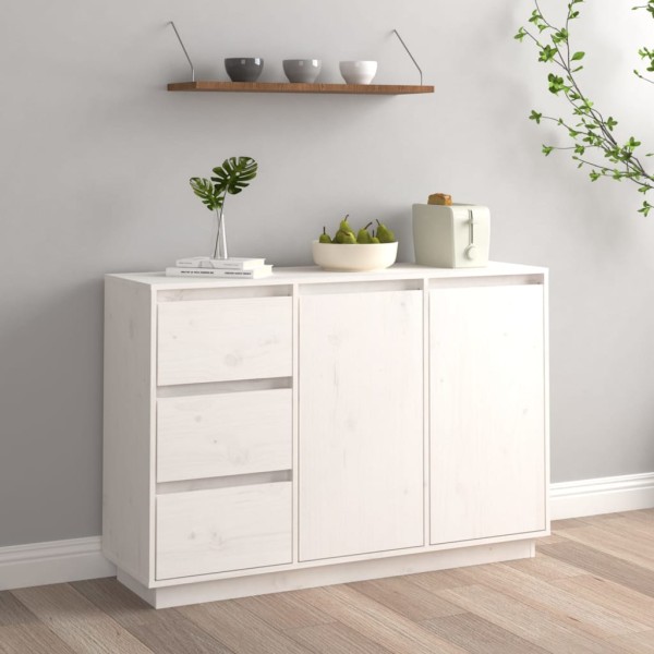 Side cabinet, white, 111x34x75cm, solid pine wood