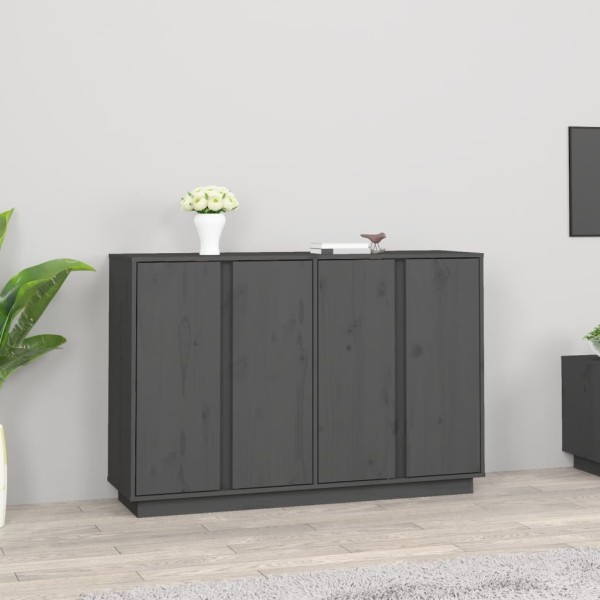 Side cabinet, gray, 120x35x80cm, solid pine wood