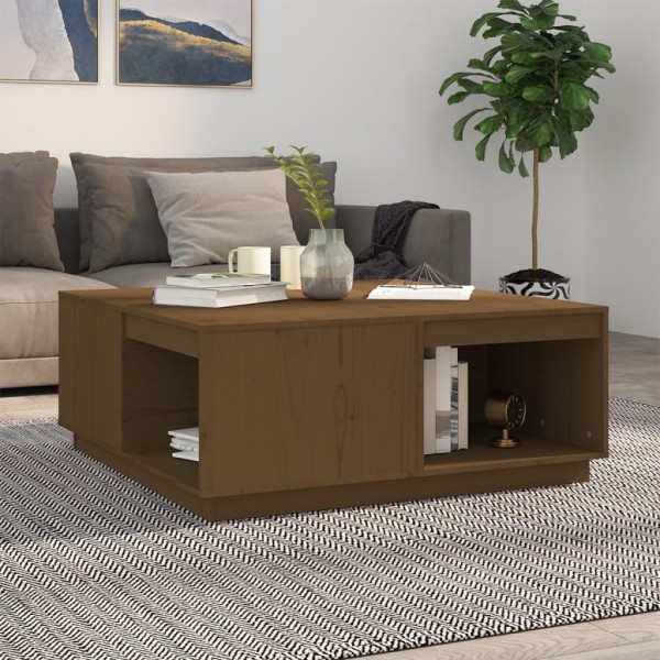 Coffee table, honey brown, 100x101x40.5cm, solid pine