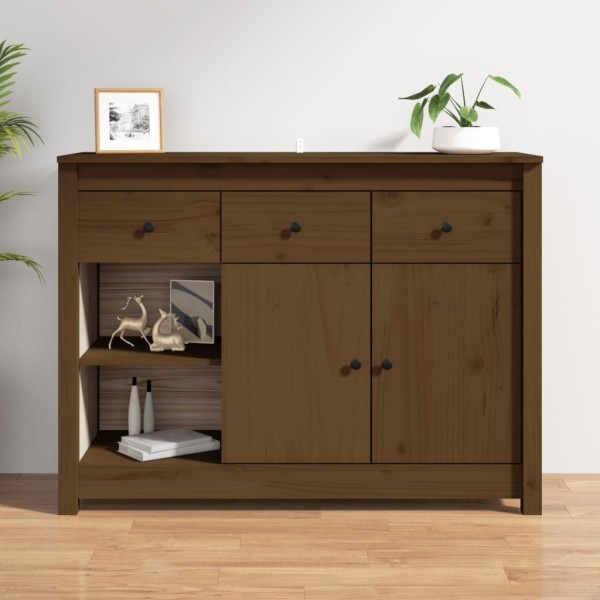 Side cabinet, honey brown, 100x35x74cm, solid pine
