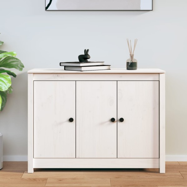 Side cabinet, white, 100x35x74cm, solid pine wood