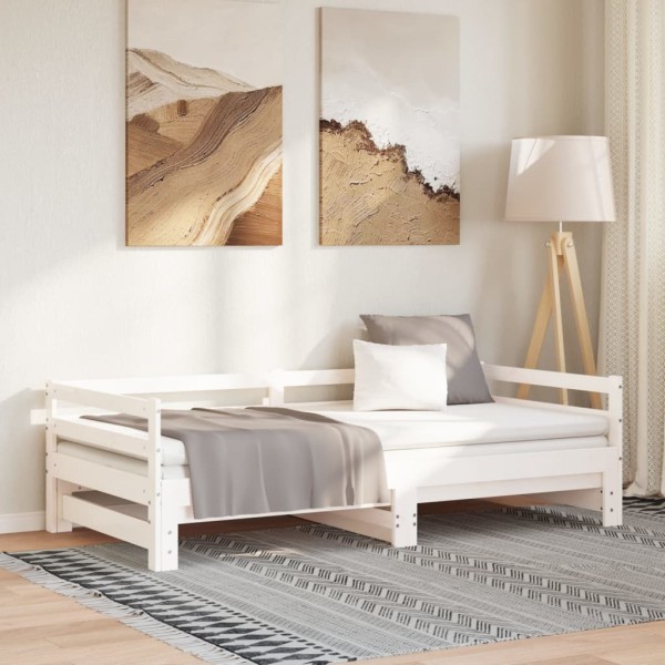 Pull-out bed without mattress, white, 80x200 cm