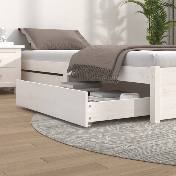 Drawers under the bed, 2 pcs., white, solid pine wood