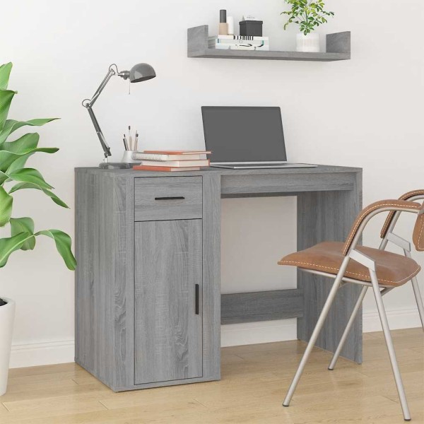 Desk, gray oak, 100x49x75cm, treated wood
