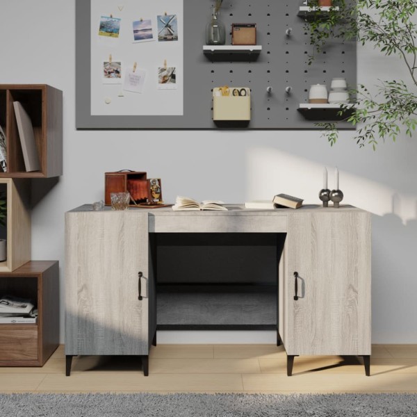 Desk, gray oak, 140x50x75cm, treated wood