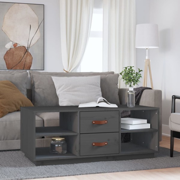 Coffee table, gray, 100x50x41cm, solid pine wood