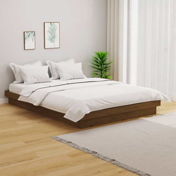 Bed frame, honey brown, 120x190cm, wood, double