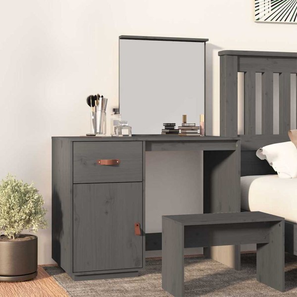 Dressing table, gray, 95x50x134cm, solid pine