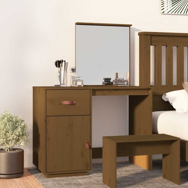Dressing table, honey brown, 95x50x134cm, solid pine