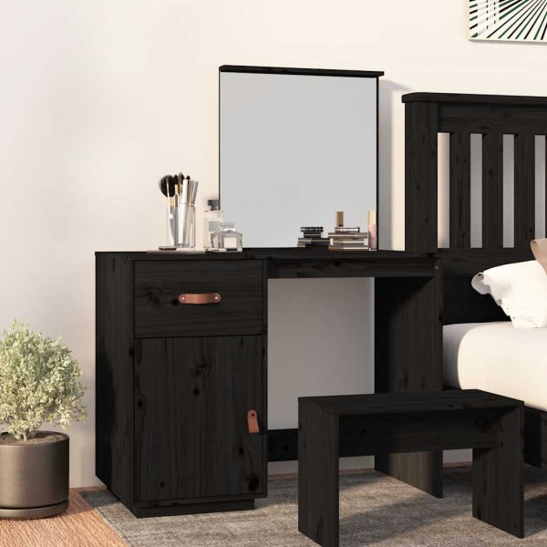 Dressing table, black, 95x50x134cm, solid pine