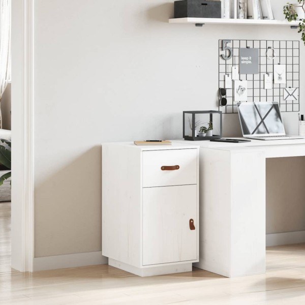 Desk cabinet, white, 40x50x75cm, solid pine