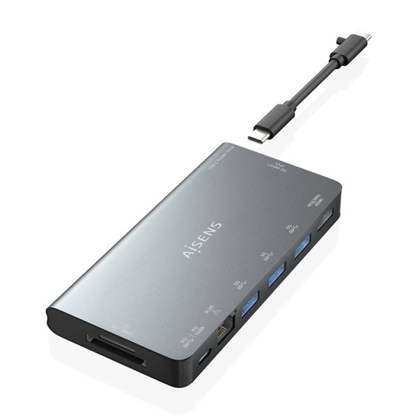 USB Hub Aisens ASUC-8P015-GR Grey Multicolour