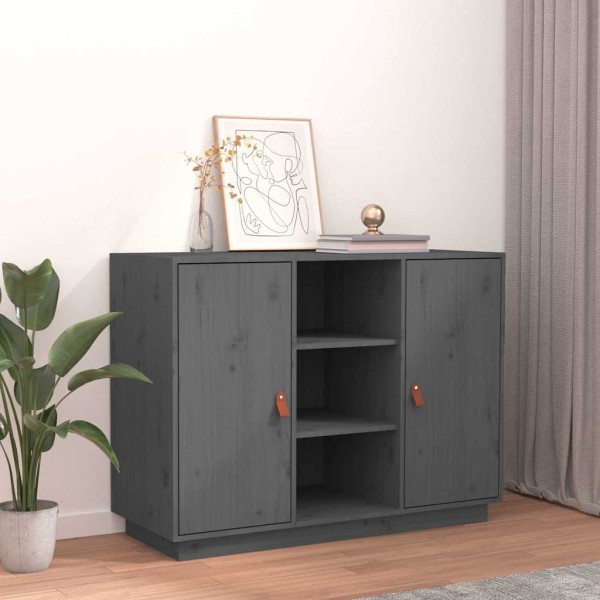 Side cabinet, gray, 100x40x75cm, solid pine wood