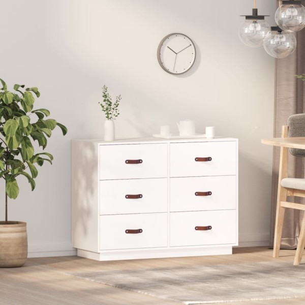 Side cabinet, white, 100x40x75cm, solid pine wood