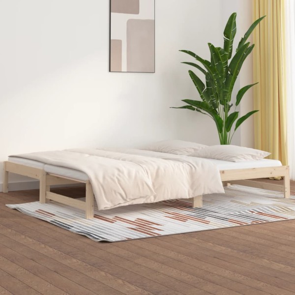 Pull-out bed, 2x(90x190)cm, solid pine wood