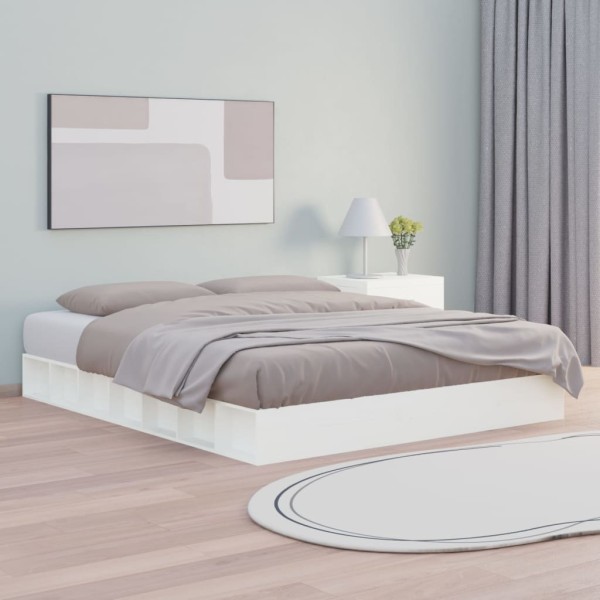 Bed frame, white, 140x200cm, solid wood