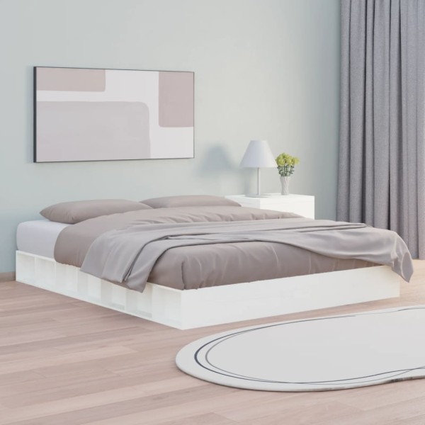 Bed frame, white, 120x200cm, solid wood