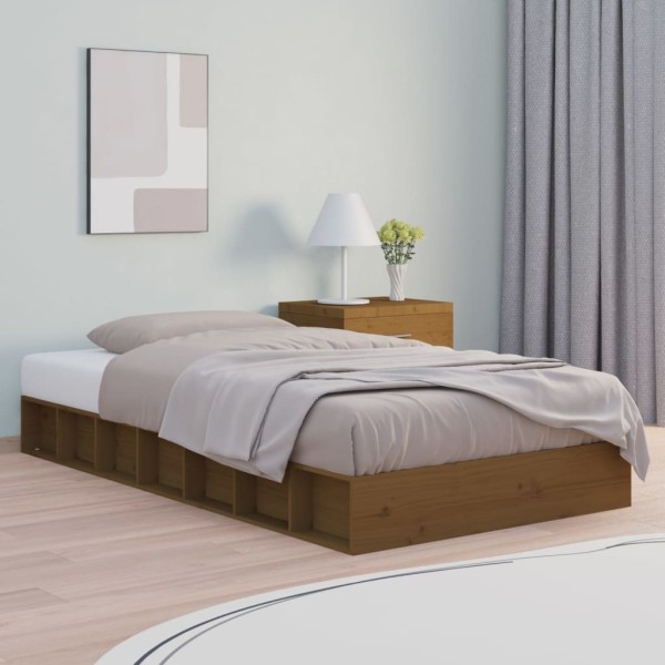 Bed frame, honey brown, 75x190cm, wood, single