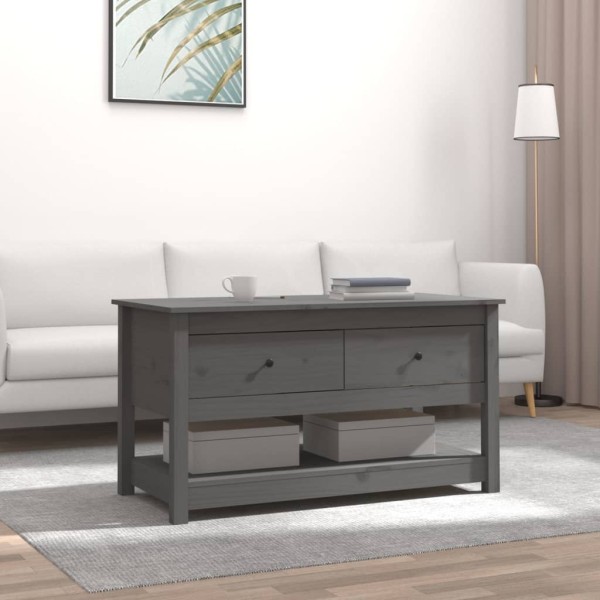Coffee table, gray, 102x49x55cm, solid pine wood