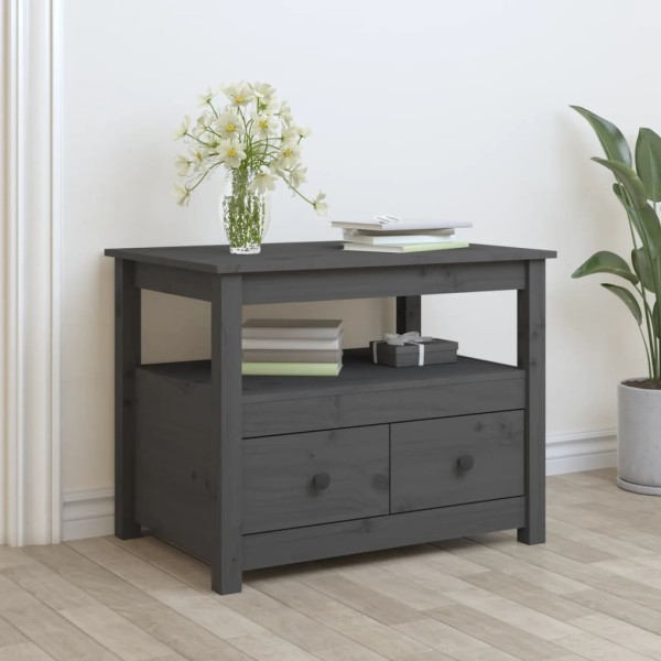 Coffee table, gray, 71x49x55cm, solid pine wood