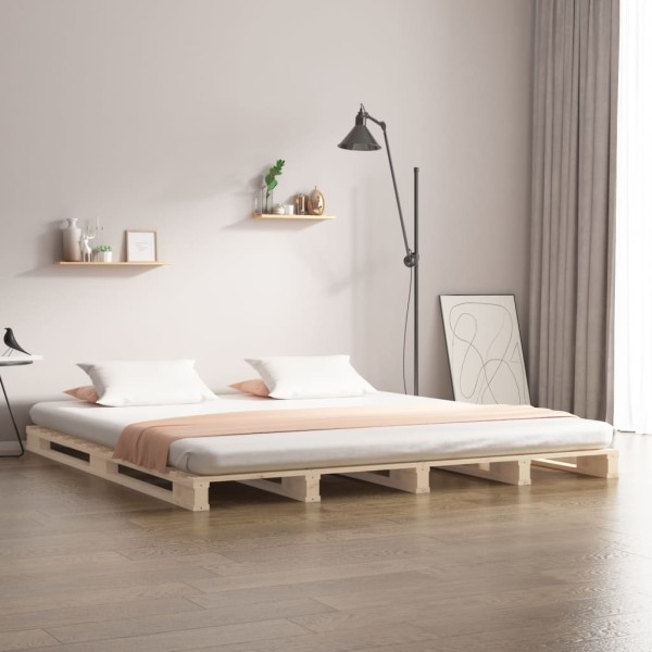 Bed made of pallets, 135x190cm, solid pine wood, double