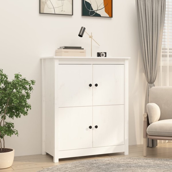 Side cabinet, white, 83x41.5x100cm, solid pine wood