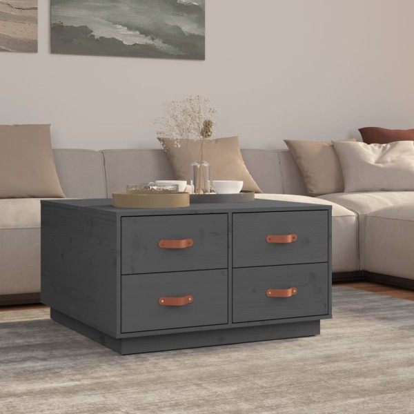 Coffee table, gray, 80x80x45cm, solid pine wood