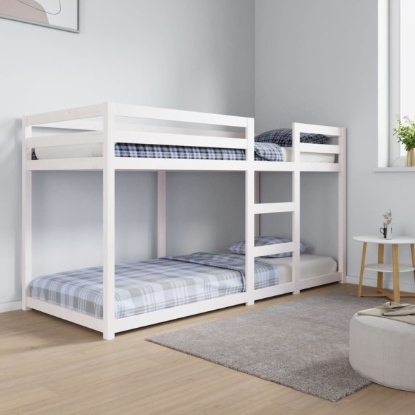 Bunk bed, white, 80x200cm, solid pine wood