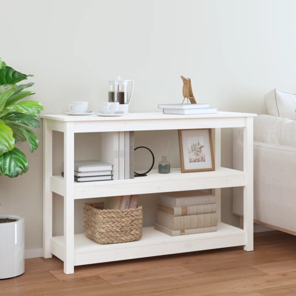Console table, white, 110x40x74cm, solid pine