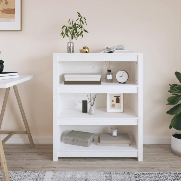 Bookcase, white, 80x35x97cm, solid pine wood