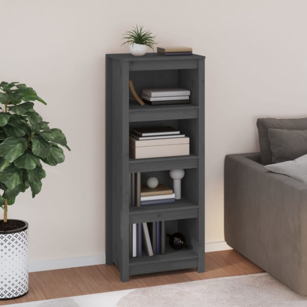 Bookcase, gray, 50x35x125.5cm, solid pine wood