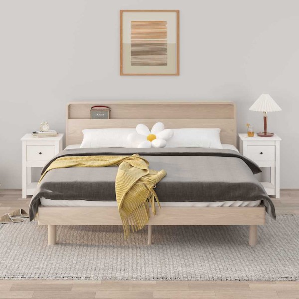 Bedside cabinets, 2 pcs., white, 40x35x61.5cm, solid pine