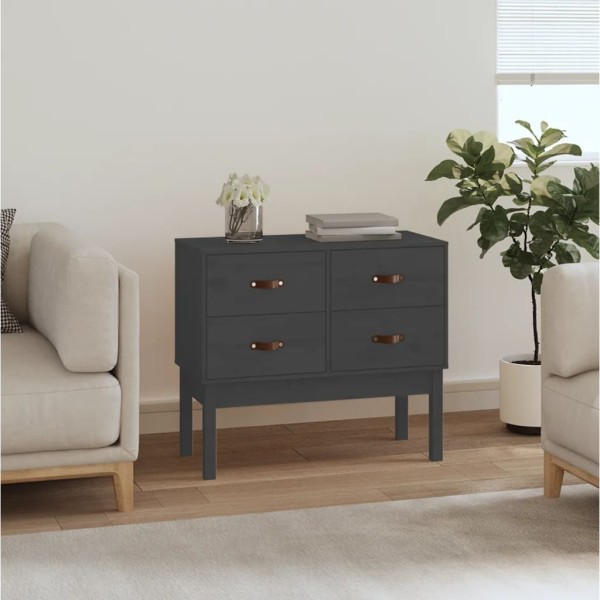 Console cabinet, gray, 90x40x78cm, solid pine wood