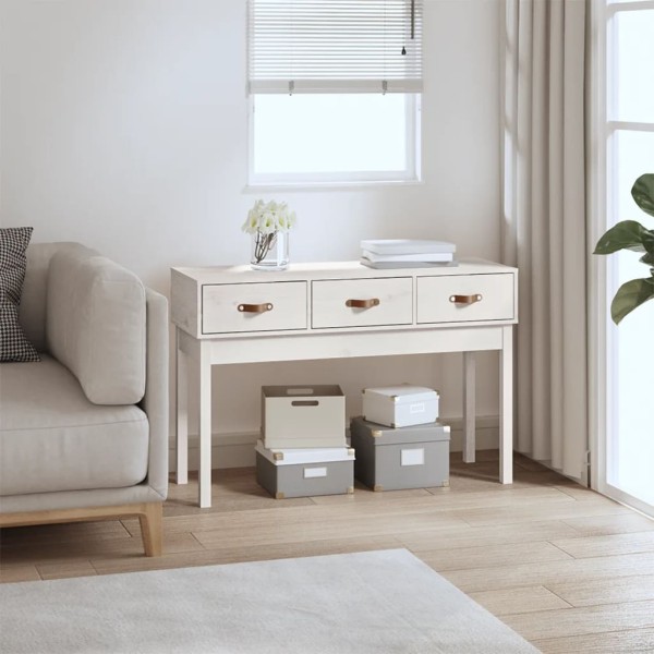 Console table, white, 114x40x75cm, solid pine