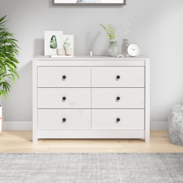 Side cabinet, white, 100x40x72cm, solid pine wood