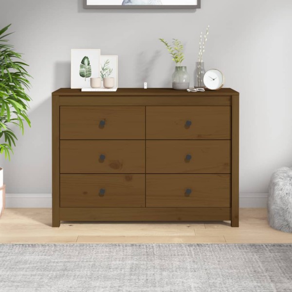 Side cabinet, honey brown, 100x40x72cm, solid pine