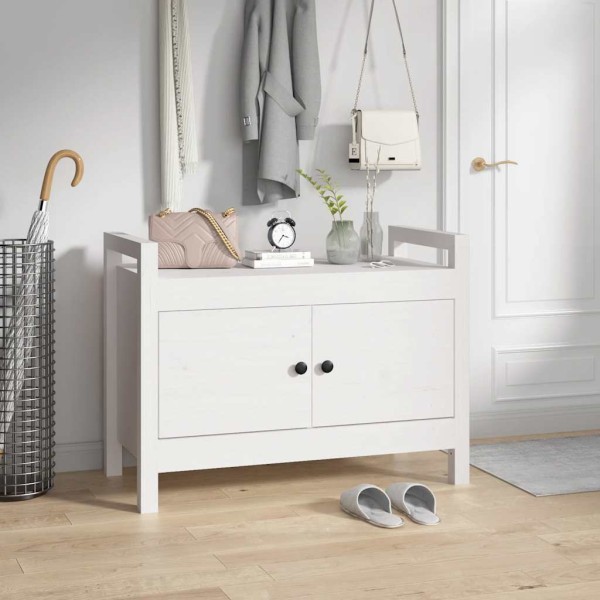 Corridor bench, white, 80x40x60cm, solid pine