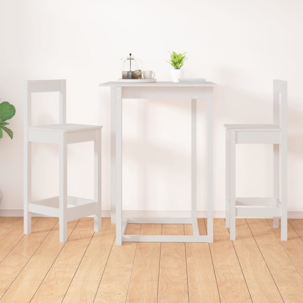 Bar stools, 2 pcs., white, 40x41.5x112cm, solid pine