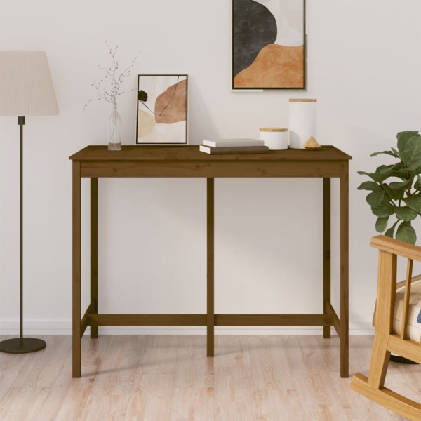 Bar table, honey brown, 140x80x110cm, solid pine