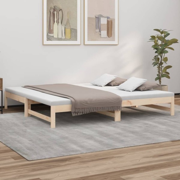 Pull-out bed, 2x(80x200)cm, solid pine wood