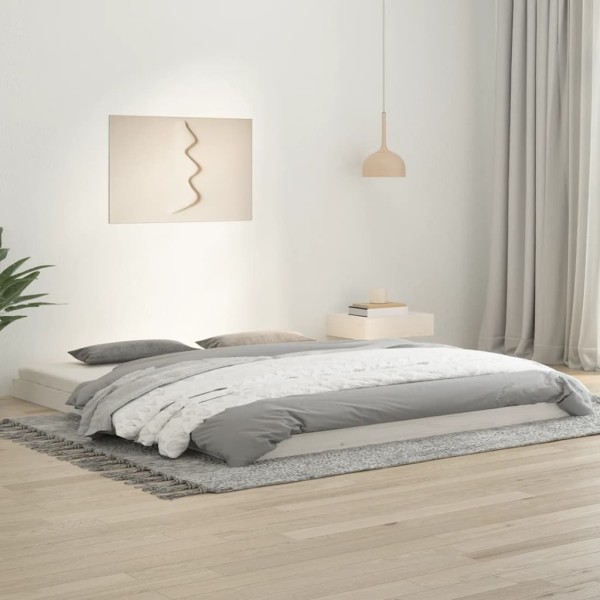 Bed frame, white, 180x200cm, solid pine, extra large