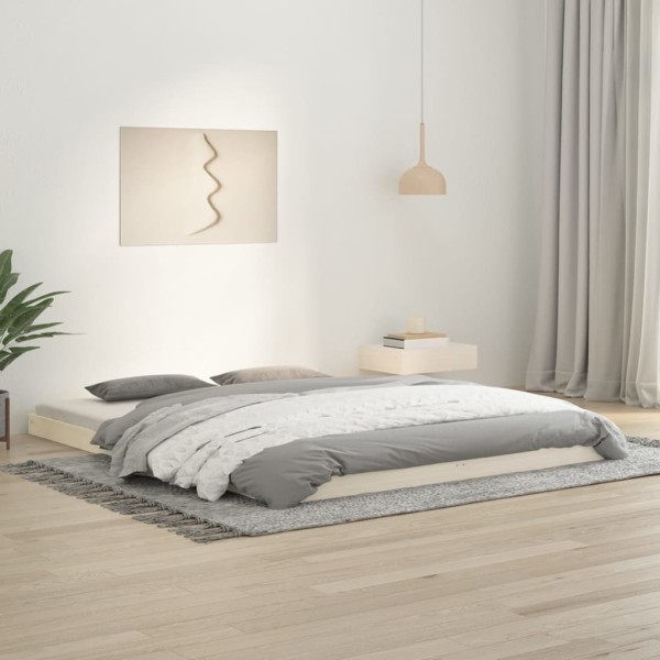 Bed frame, white, 160x200 cm, solid pine wood