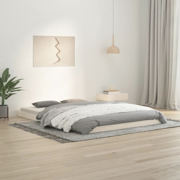 Bed frame, white, 140x200cm, solid pine wood