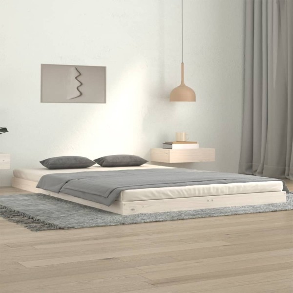 Bed frame, white, 120x200cm, solid pine wood