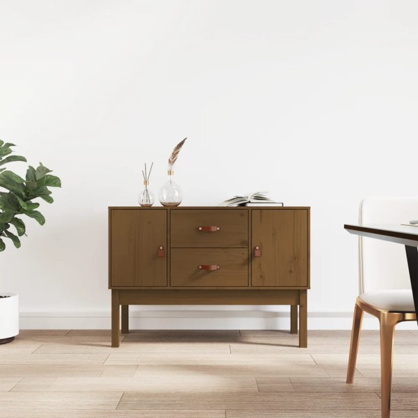 Side cabinet, honey brown, 110x40x78cm, solid pine