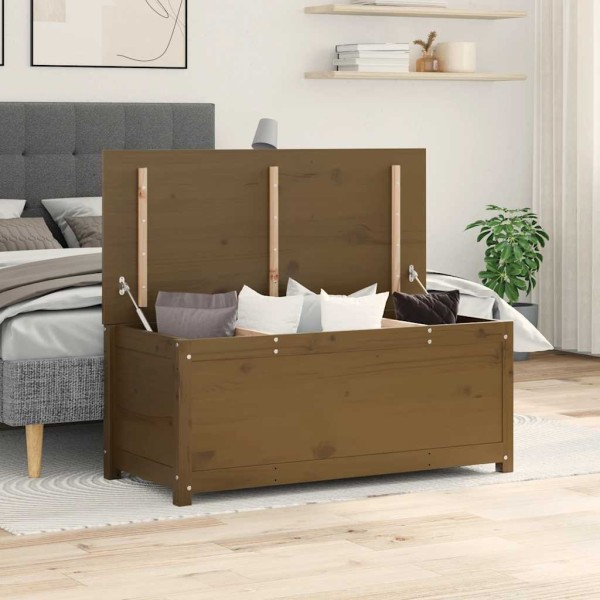 Storage box, honey brown, 110x50x45.5cm, solid pine wood