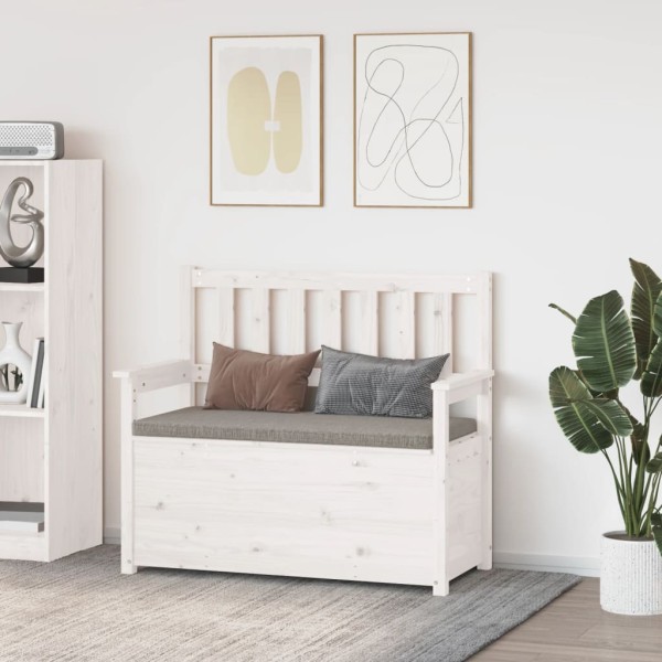 Bench, white, 112.5x51.5x96.5cm, solid pine wood