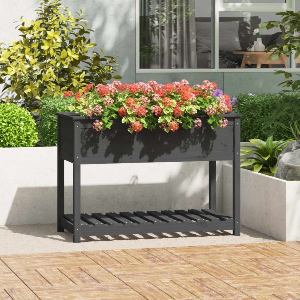 Lovel with shelf, grey, 111,5x54x81cm, pine array