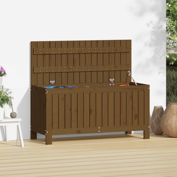 Garden storage box, honey brown, 108x42.5x54cm, solid pine